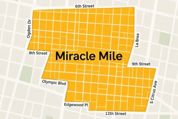 Map of Miracle Mile neighborhood in Los Angeles