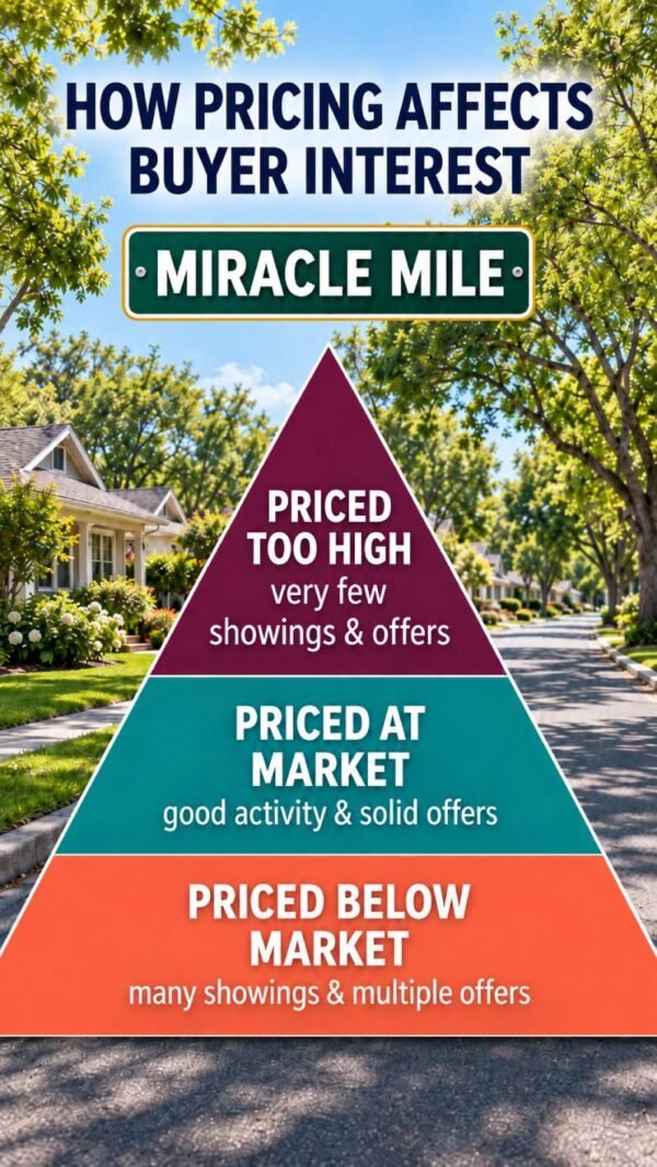 Miracle Mile home pricing pyramid showing buyer demand by price